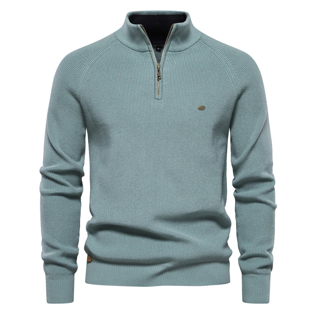 Half Zip Steppstrickpullover für Herren