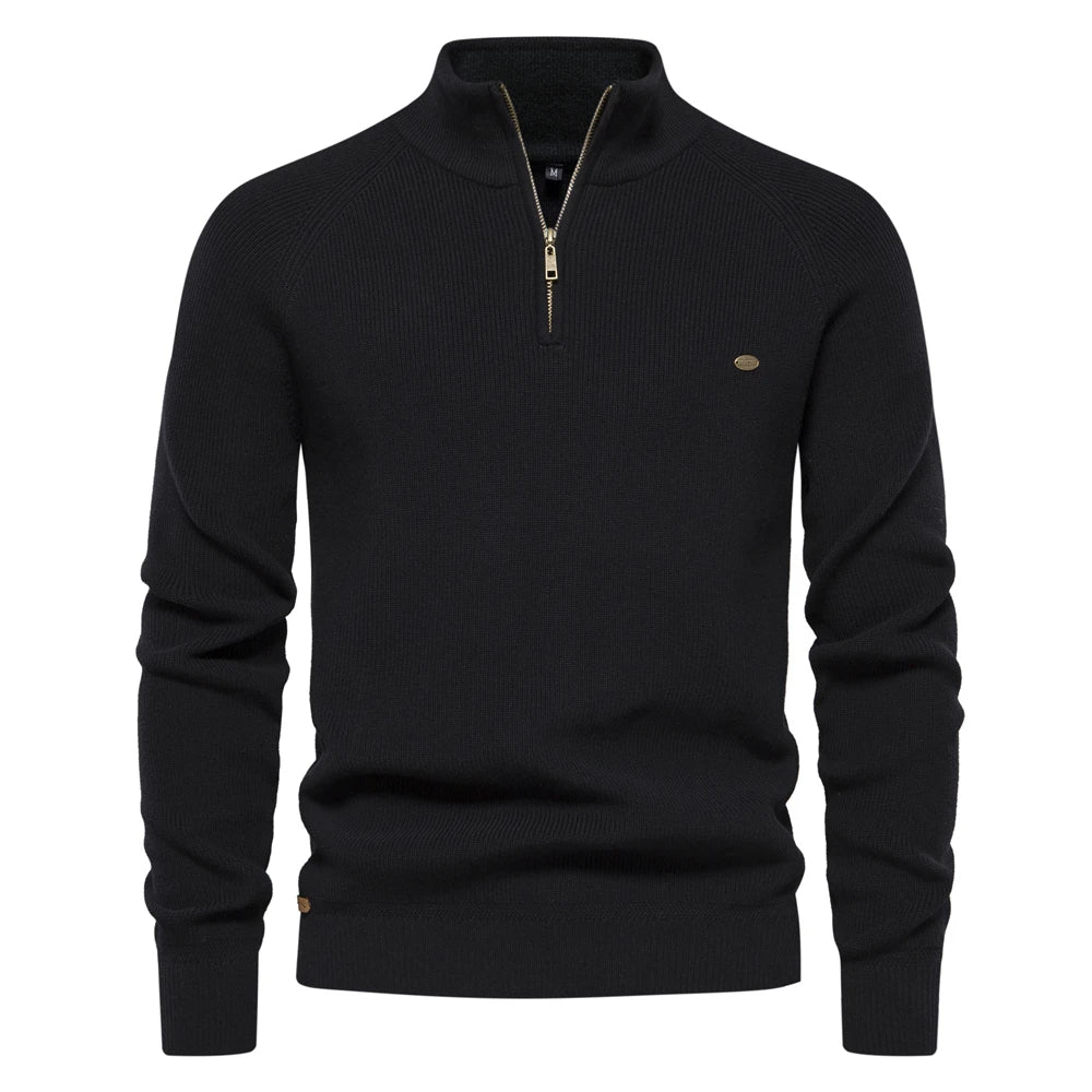 Half Zip Steppstrickpullover für Herren