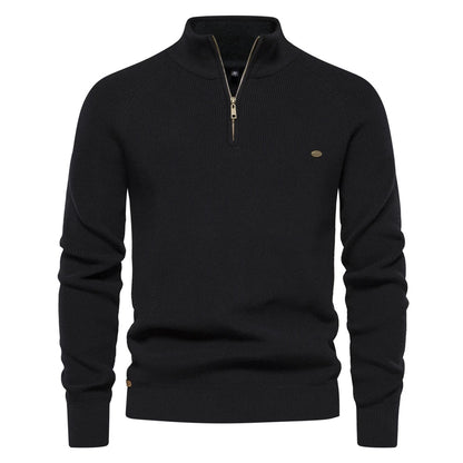 Half Zip Steppstrickpullover für Herren